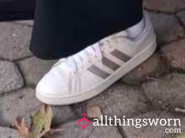 6 Year Worn White Adidas Sneakers, Travelled A Lot Through Europe, Especially In The Summer... Size 40 2/3 . One Chance Only
