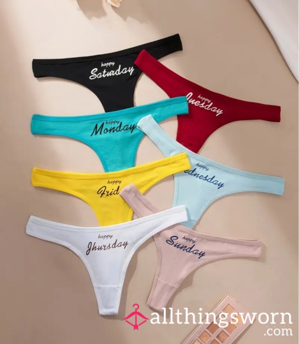 7 Days Of The Week Thongs.