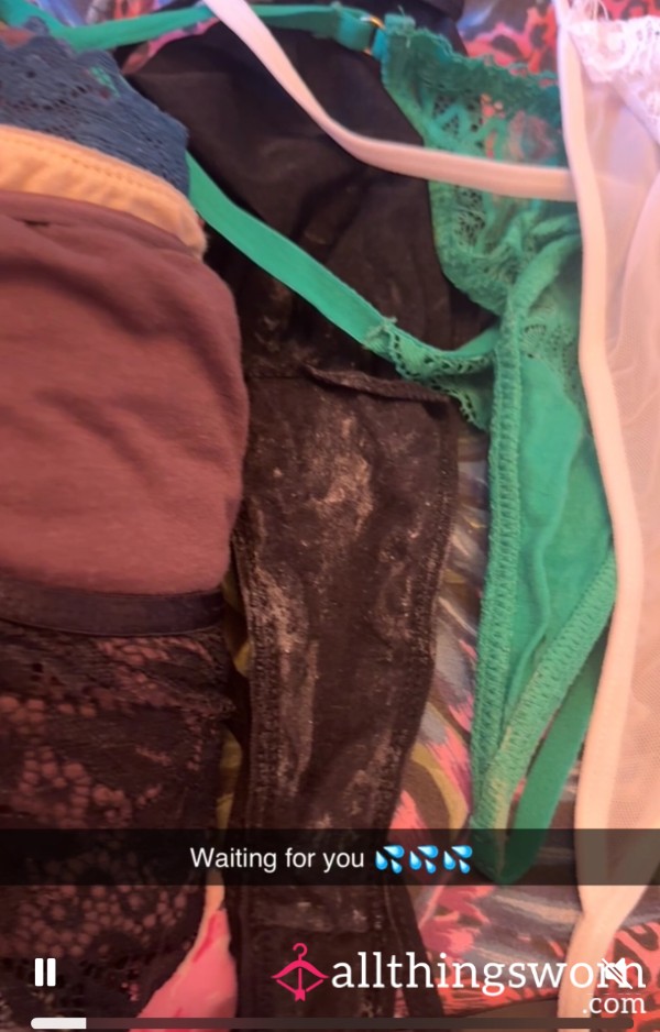 7 Pairs Well Worn C*m Filled Panties