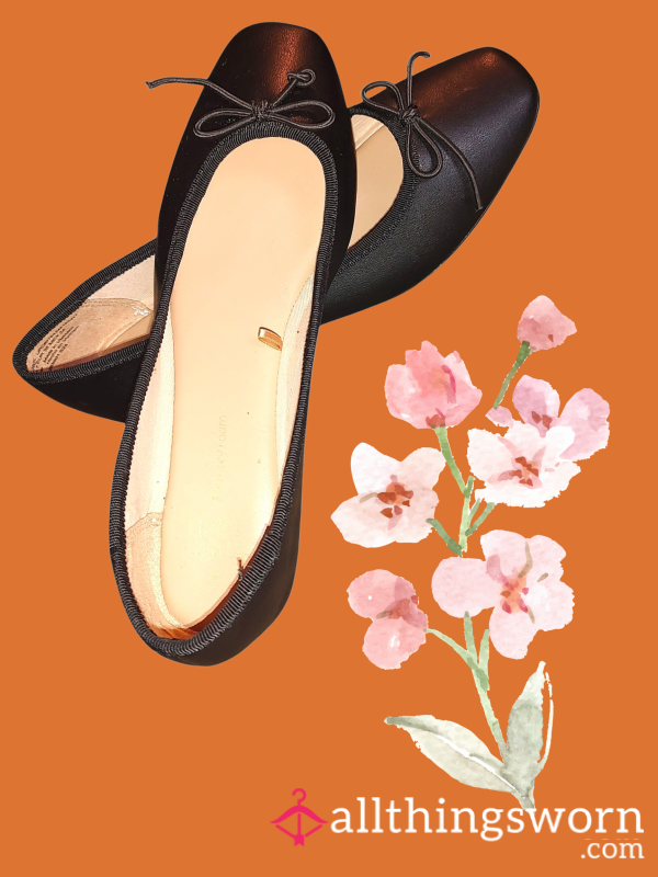 7 Shiny Black Ballet Flats