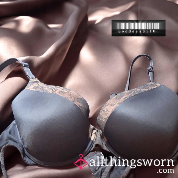 1 Week Wear  Of Pure Goddess Essence 🔥 Black Lace Bra – Deeply Scented 🔥 C Cup