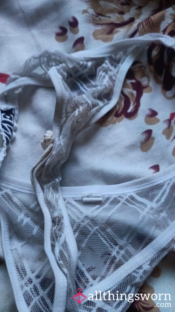 72 Hours Worn White Panty Lace