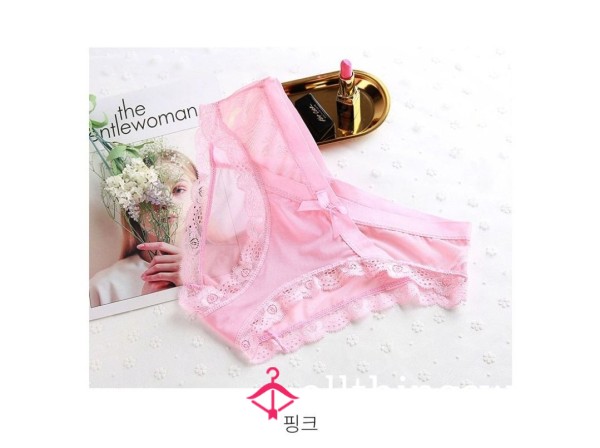 (72HR) Pink Lacey Ribbon Panties (shipping Fee Not Included)
