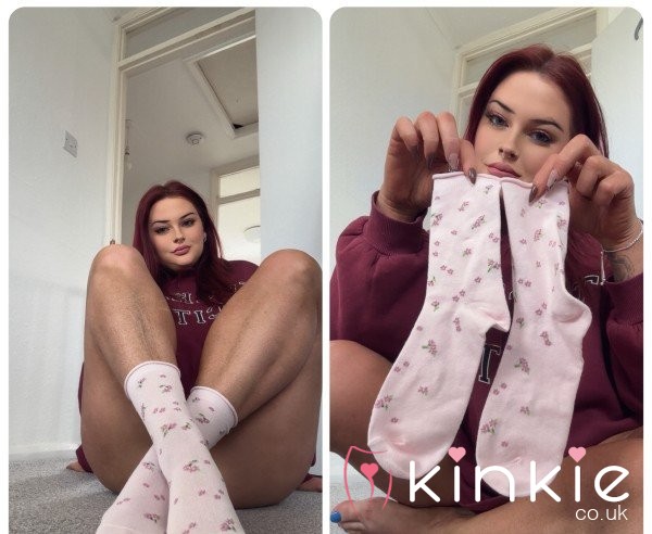 🌸 72hr Worn Pink Flowerly Socks 🌸
