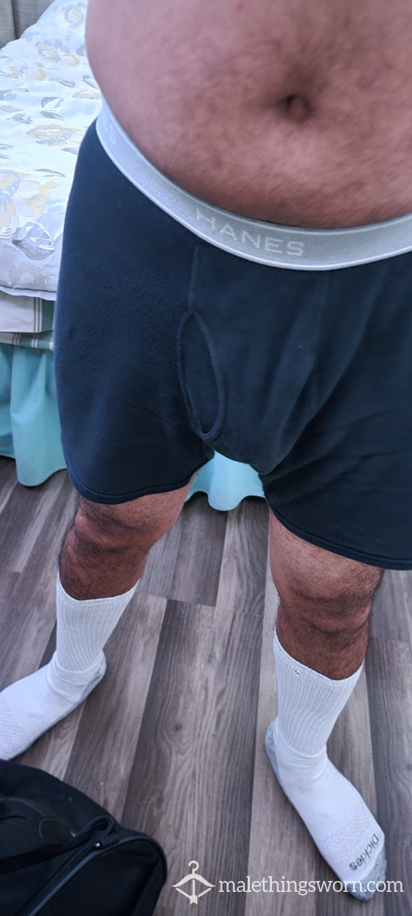 8 Hours Shift Worn Black Boxers Briefs