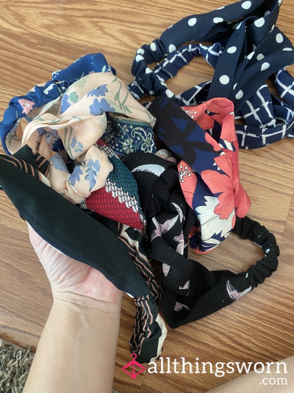 8 Year Old Fabric Headbands- Never Washed- Smell Like Me/Make-up/Perfume/Lotions