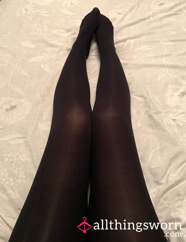 80 Denier Black Thick Shiny Tights