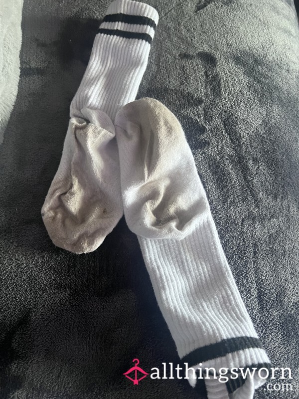 A Pair Of Sports Socks Worn All Day