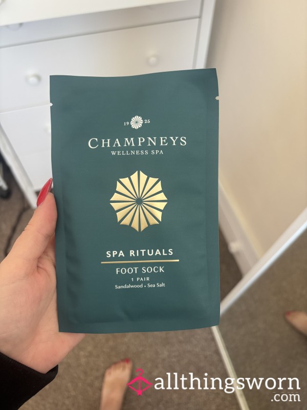 A Pair Of Worn Champneys Soak Socks