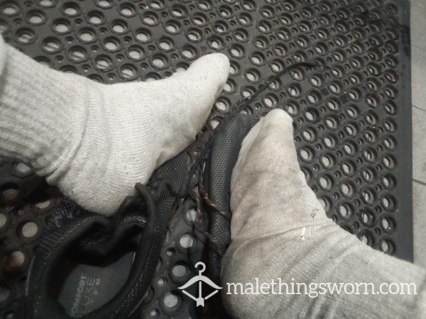 A Real Man's Well Worn Grey Work Socks