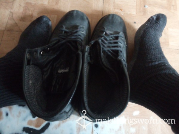 A Real Man's Worn Black Grey Work Socks