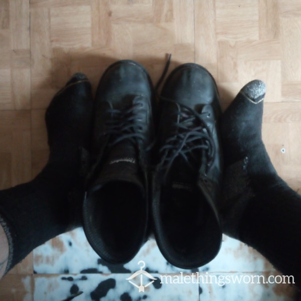 A Real Man's Worn Black Work Socks