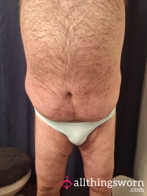 A Very Light Blue/ Green, Satin Feeling, Briefs.