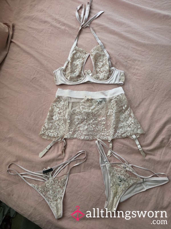A Well Loved Vintage Honey Birdette Full Set With Both Panties Left Wet With My C*m For Your Enjoyment 😉