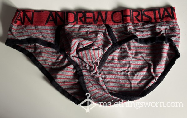 AC Grey Briefs With Red Stripes Size XL