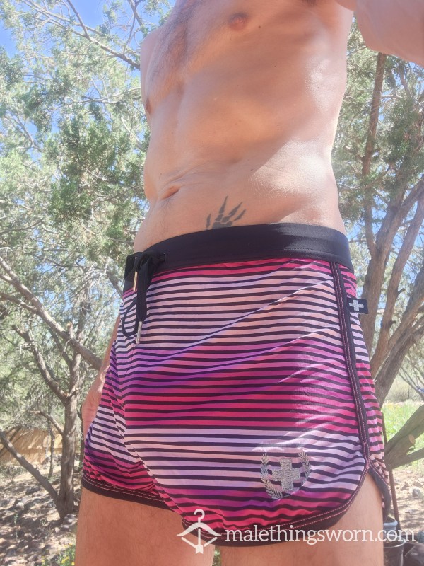 AC Striped Short Shorts