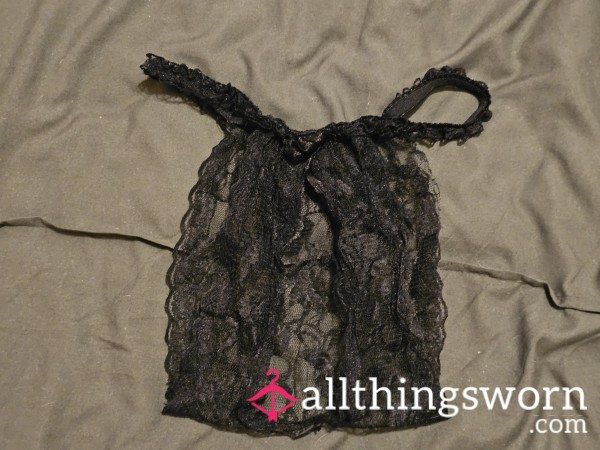 🔥 Access Denied... Or Is It? 🔥 Black Lacy Crotchless Panties
