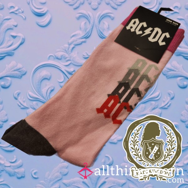 ACDC Pink Crew Socks