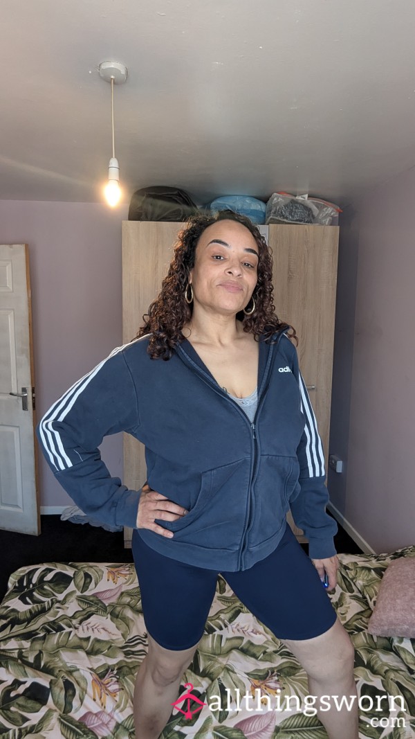 Adidas Hoodie, Blue. Well Worn.