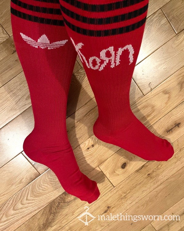 Adidas & Korn Long Red Socks - Limited Edition - Ready To Be Customised For You