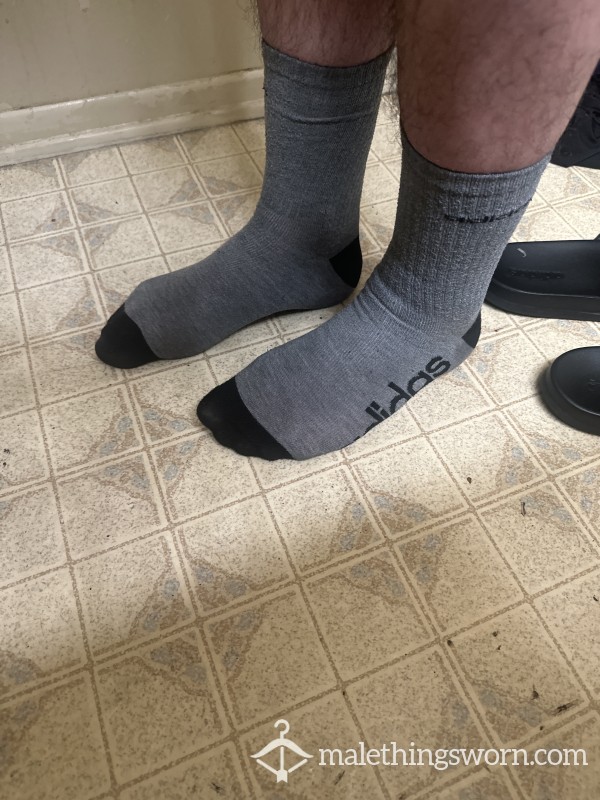 Adidas Thin Gray Socks Stinky And Musty