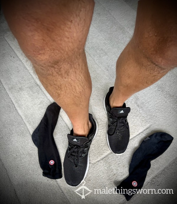 ADIDAS ULTIMASHOW BLACK TRAINERS 👟👟 WELL WORN USED SWEATY 🥵 MUSKY SKUNKED 💪🏽🥵👟👟💧💧👅✅