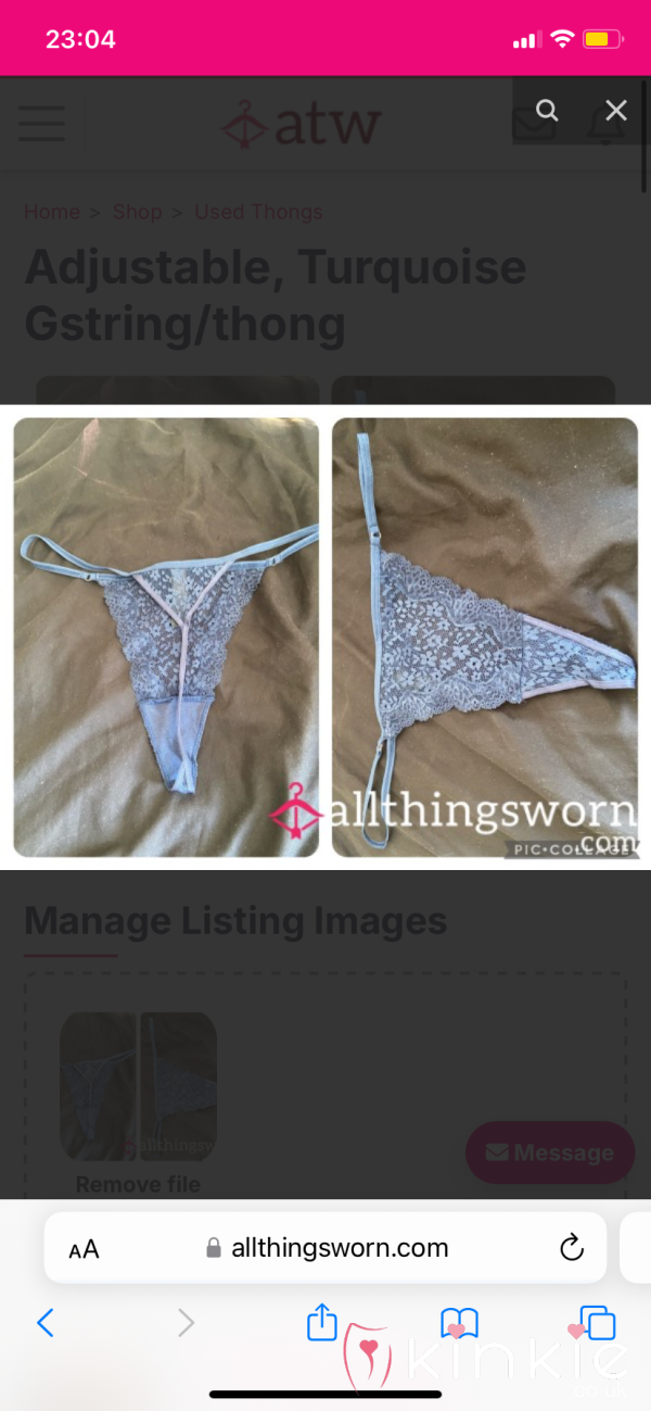 Adjustable Blue Thong/ G String