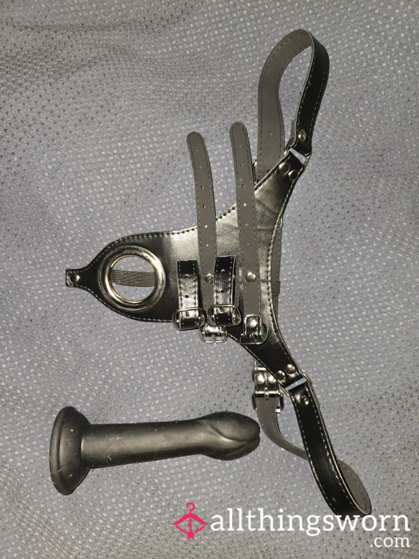 Adjustable Leather Thong - Built In C*ck Straps And Plug Hole