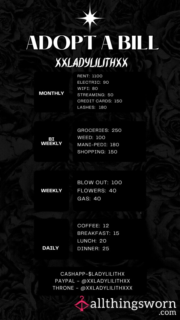 💲🖤Adopt A Bill🖤💲