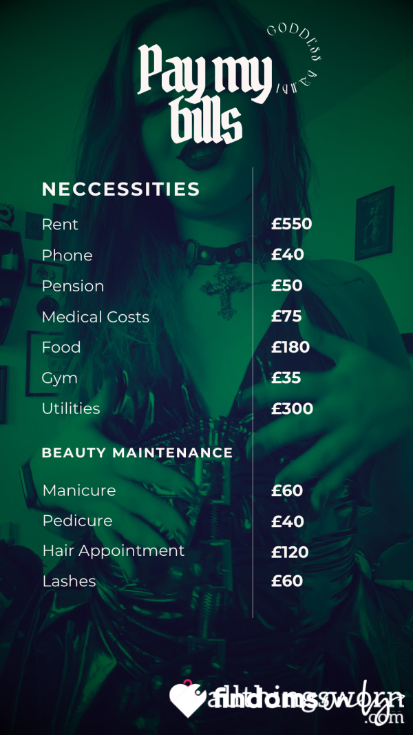 💚 Adopt A Bill 💚 - A Goddess Shouldn’t Fund Her Own Divine Existence, Don’t You Agree?