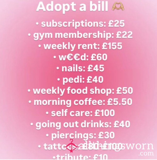 Adopt A Bill And Serve To Your Mistress