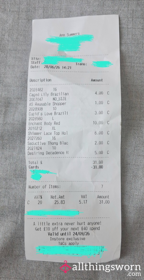 Adopt A Bill - Ann Summer Shopping Reimbursement 🛍