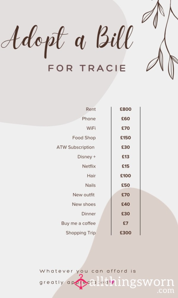 Adopt A Bill For Tracie🩷