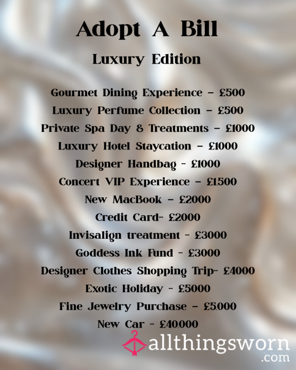 Adopt A Bill 💸 (Luxury Edition)