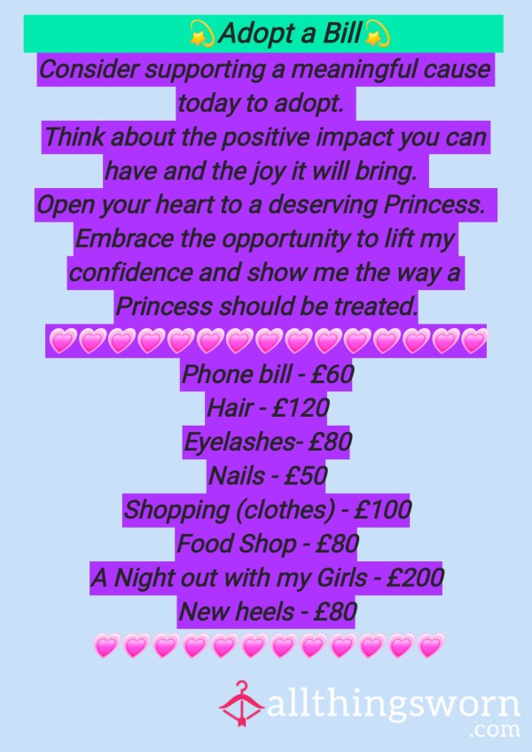 Adopt A Bill- Make Me A Happy Princess