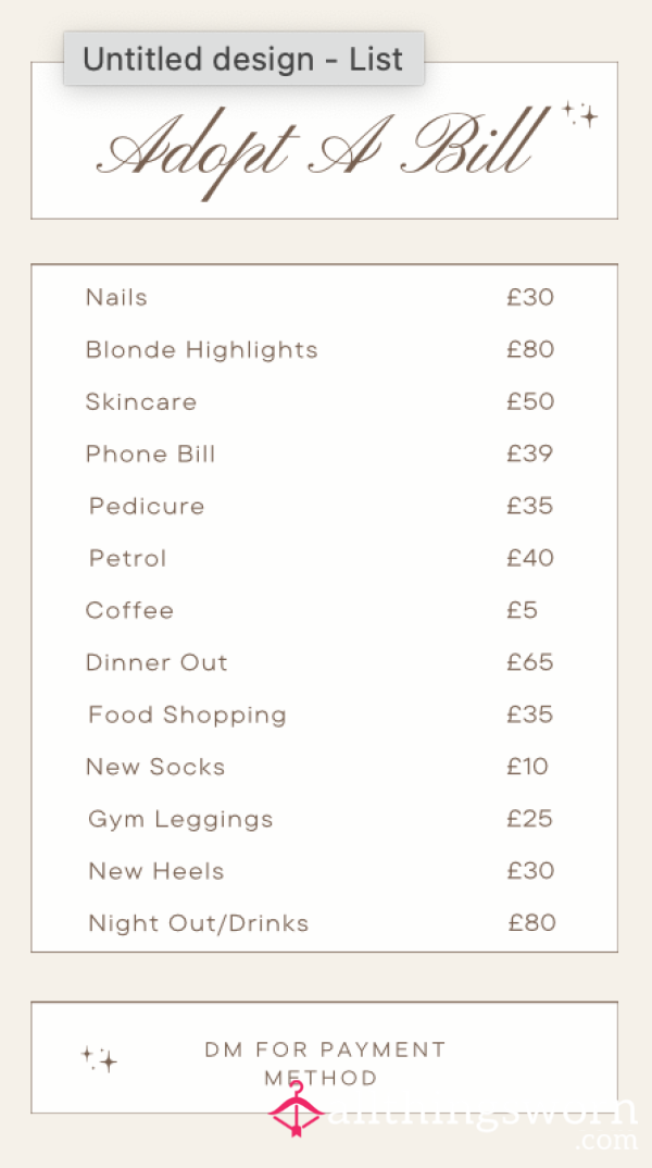 Adopt A Bill & Spoil Your Babe 💋