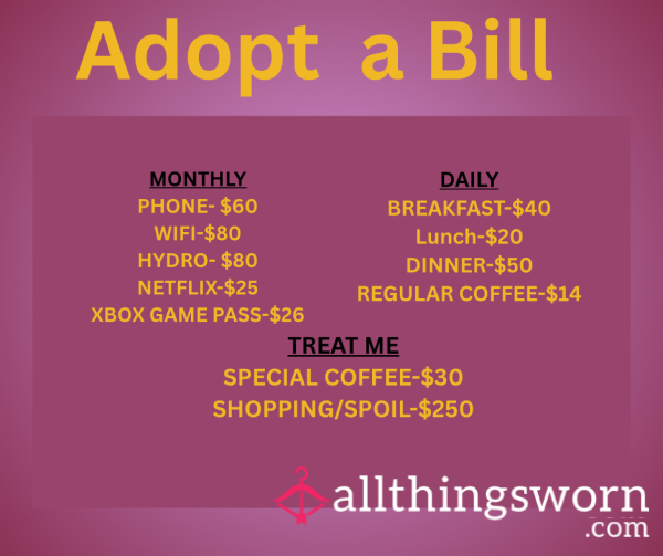 Adopt A Bill Today