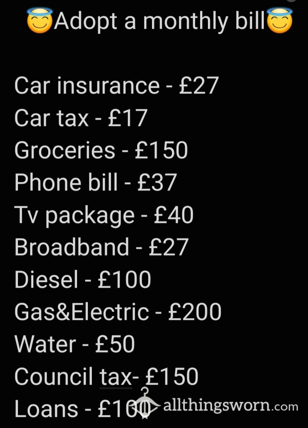 Adopt A Monthly Bill 😇