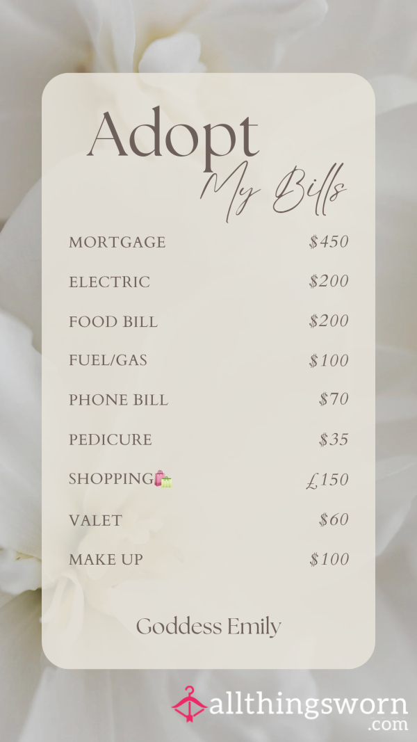 Adopt My Bills. Because I Deserve It🛍👸