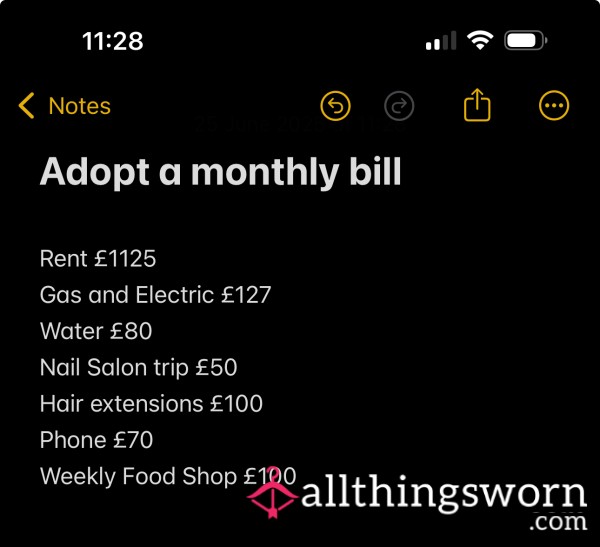 Adopt One Of My Monthly Bills – Be More Than A Paypig, Be My Provider