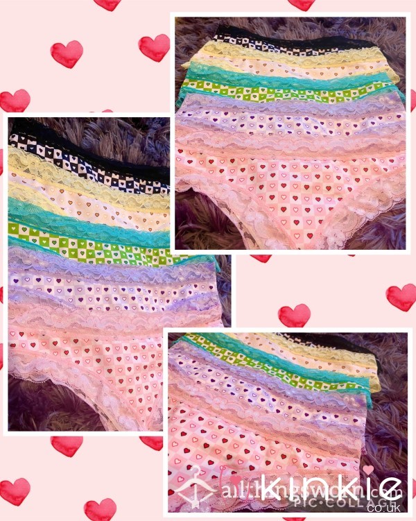 Adorable Soft Cotton Cheekies With Lace Trim And Heart Print 😍💖