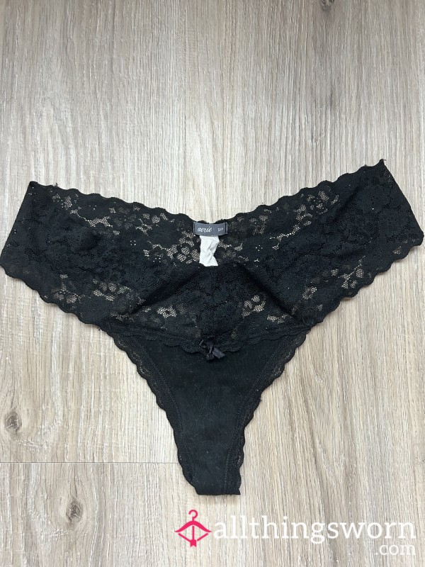Aerie Black Lace Thong