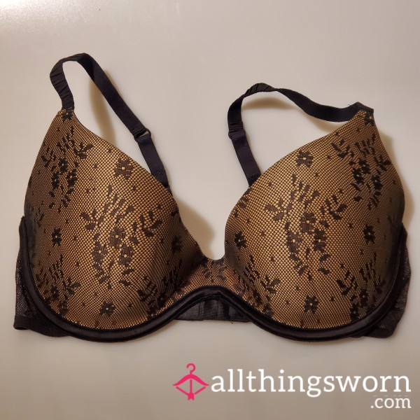 Aerie Carly Underwire Bra 34D Lined Black Lace