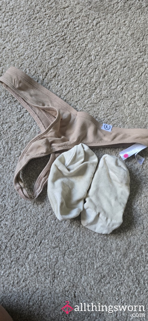 After Gym Sweaty Thong & Sock Bundle