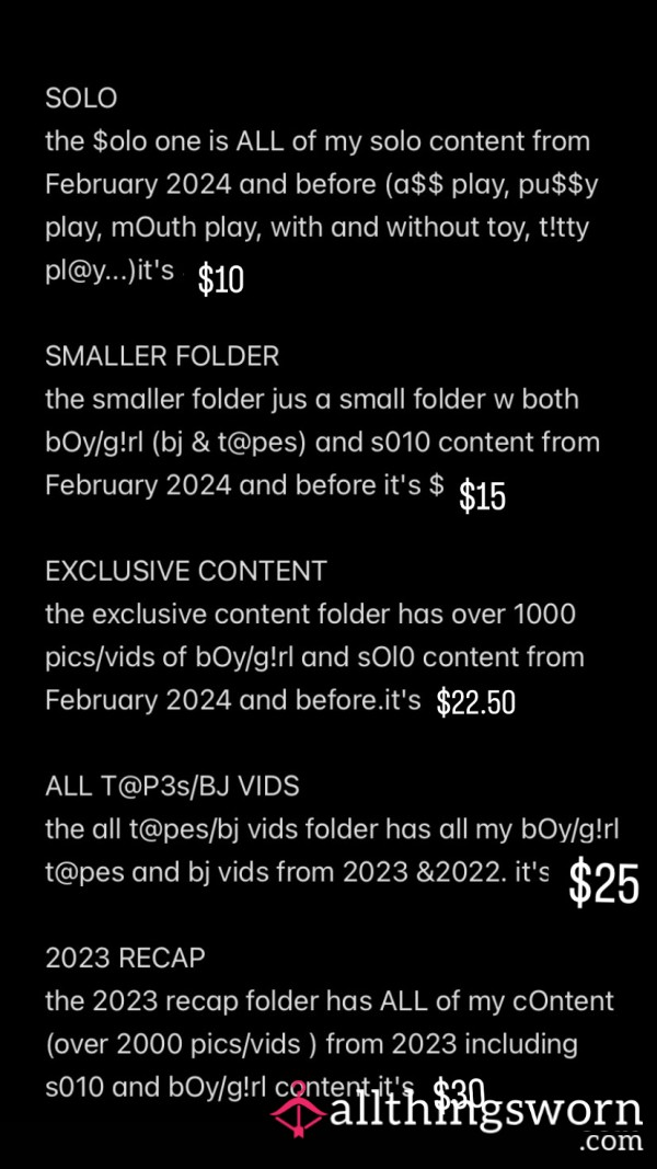 ALL 7 OF MY CONTENT FOLDERS/DROPBOXES