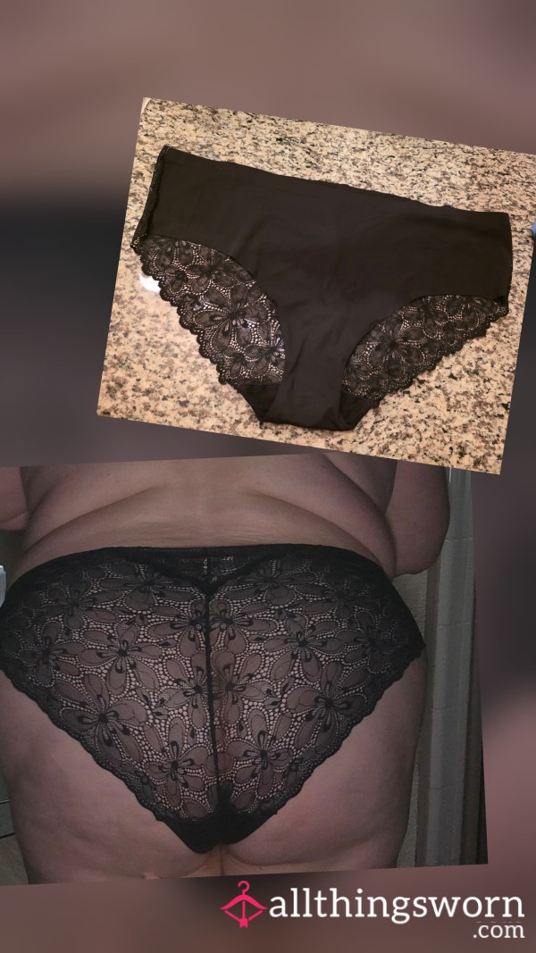 All Black Lace Back Panties.