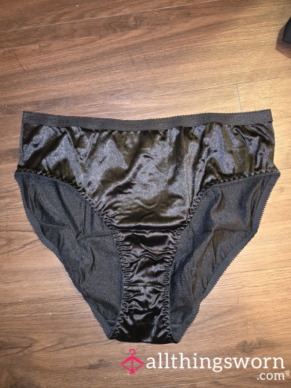 🖤 Black Satin Fullback Panties – Size 3X 🖤