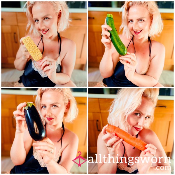 All FOUR Videos - F**king And Rating A Courgette, Aubergine, Carrot And Corn 😉