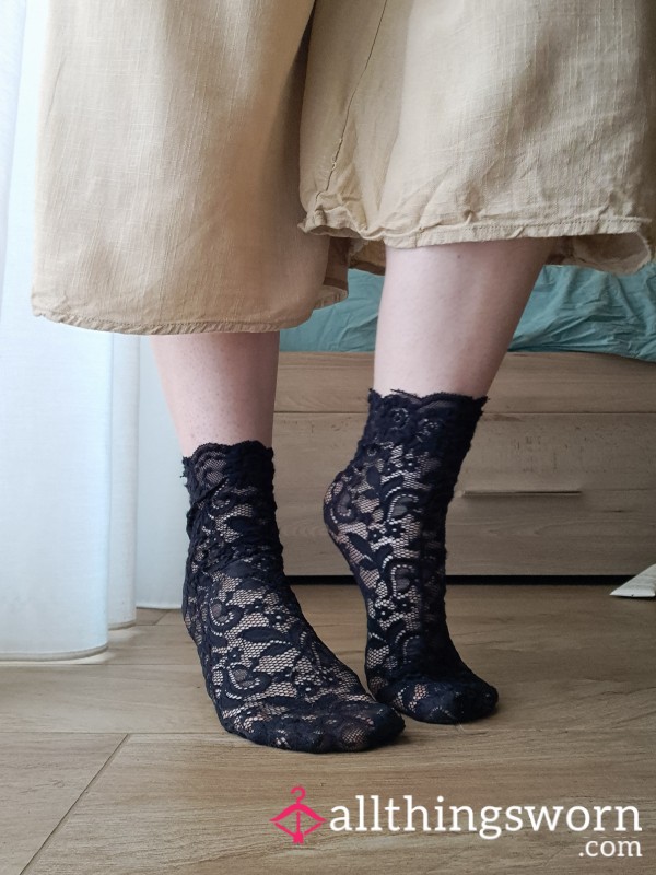 All Lace Black Socks