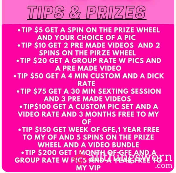 All Tips Will Be Rewarded
